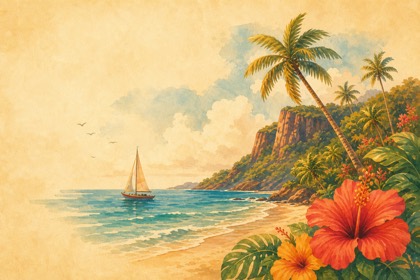 Água calma na ilha