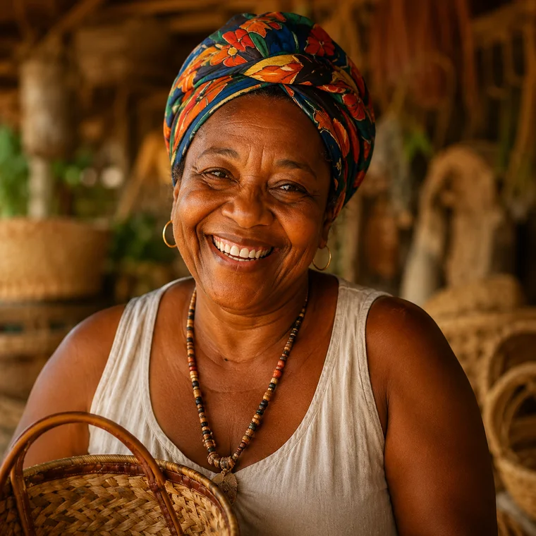 Dona Maria, artesã da Ilha de Itaparica